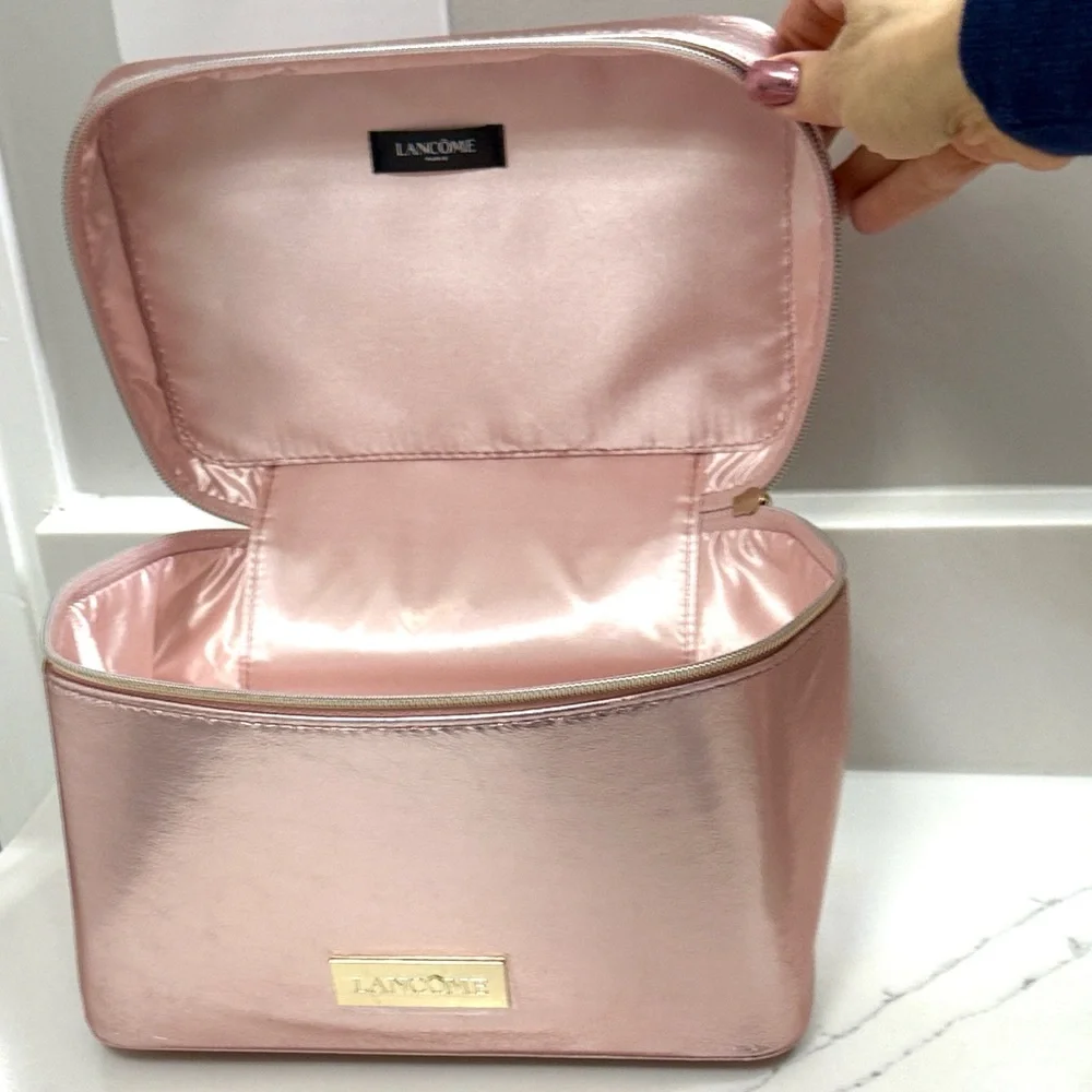 Lancome Metallic Pink Makeup Train Case